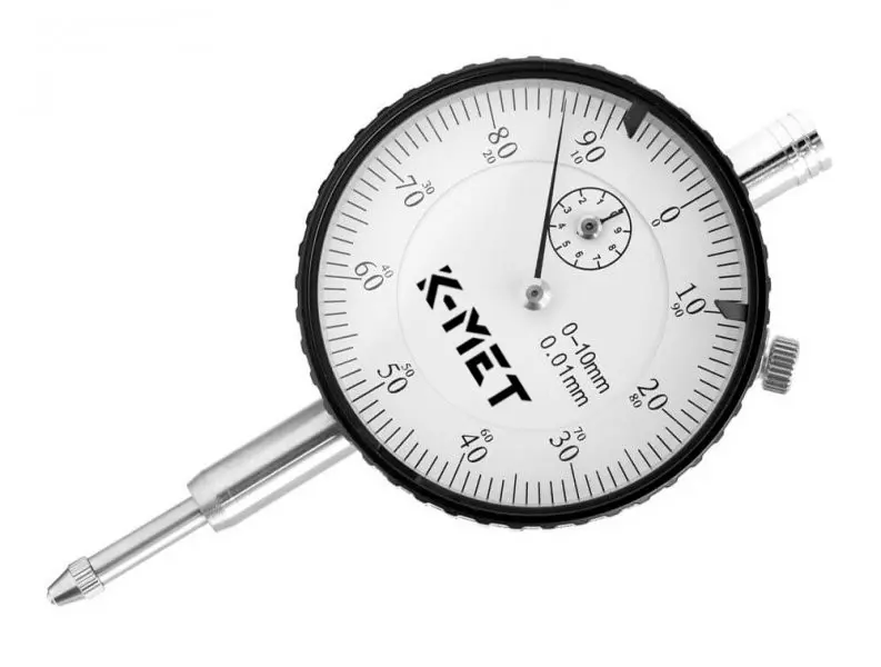 K-MET úchylkoměr číselníkový 1155-02-010, 0-10 mm/60 mm/0,01 mm, ČSN EN ISO 463, ČSN 25 18