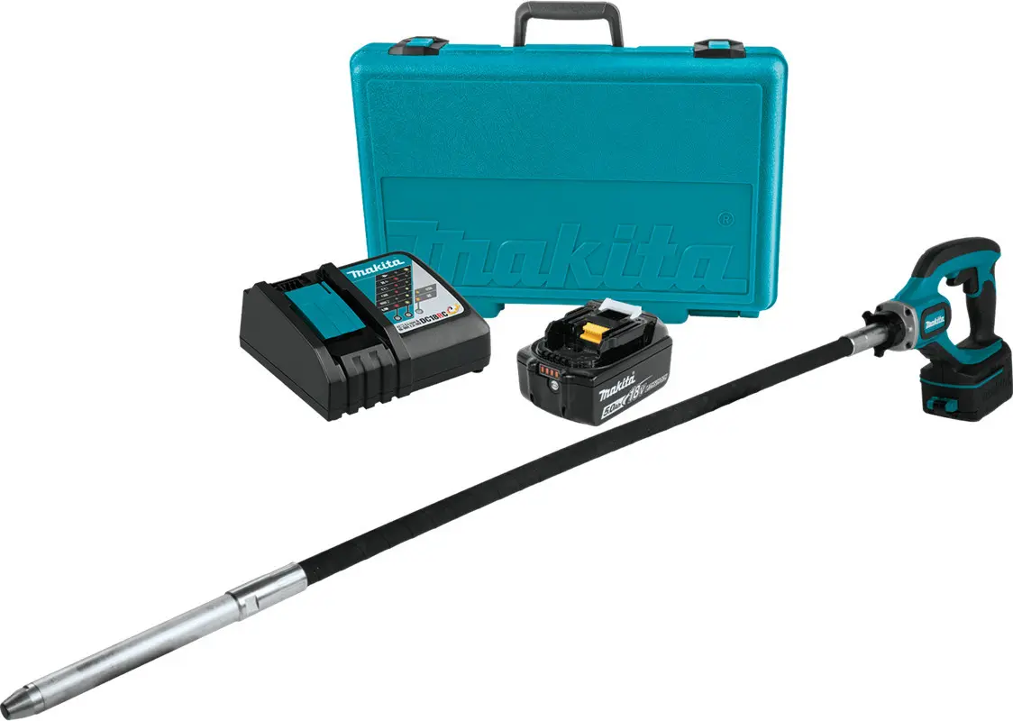 Makita - 18V AKU zhutňovač betonu, 2x aku 5,0 Ah, nabíječka DVR450RTE
