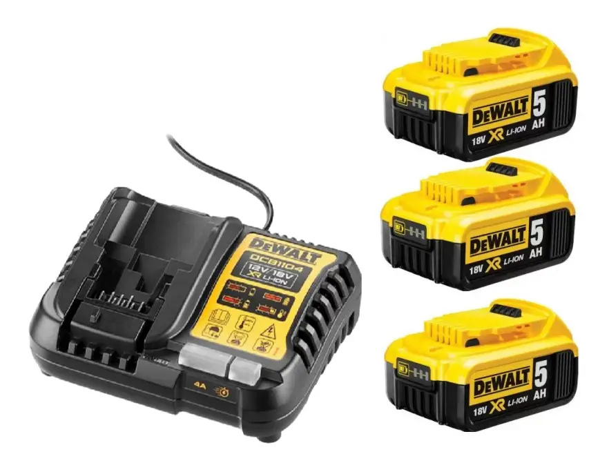 DeWALT DCB1104P3 nabíječka + 3x akumulátor 18V 5,0Ah XR Li-Ion ORIGINÁL