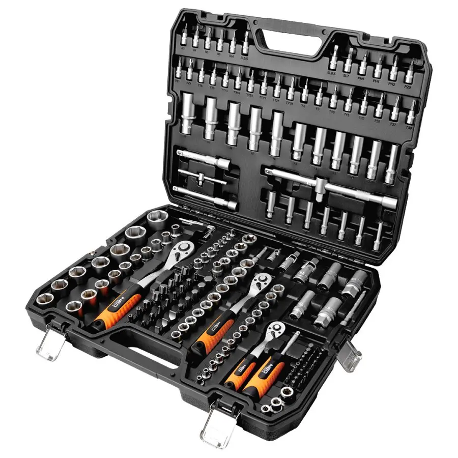 NEO TOOLS 10-221 gola sada 1/4", 3/8", 1/2" - 183 dílů
