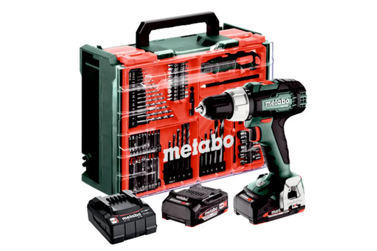 Metabo - 18V AKU vrtačka s příklepem a příslušenstvím, 2x aku 2,0 Ah LiPower, nabíječka 614053710