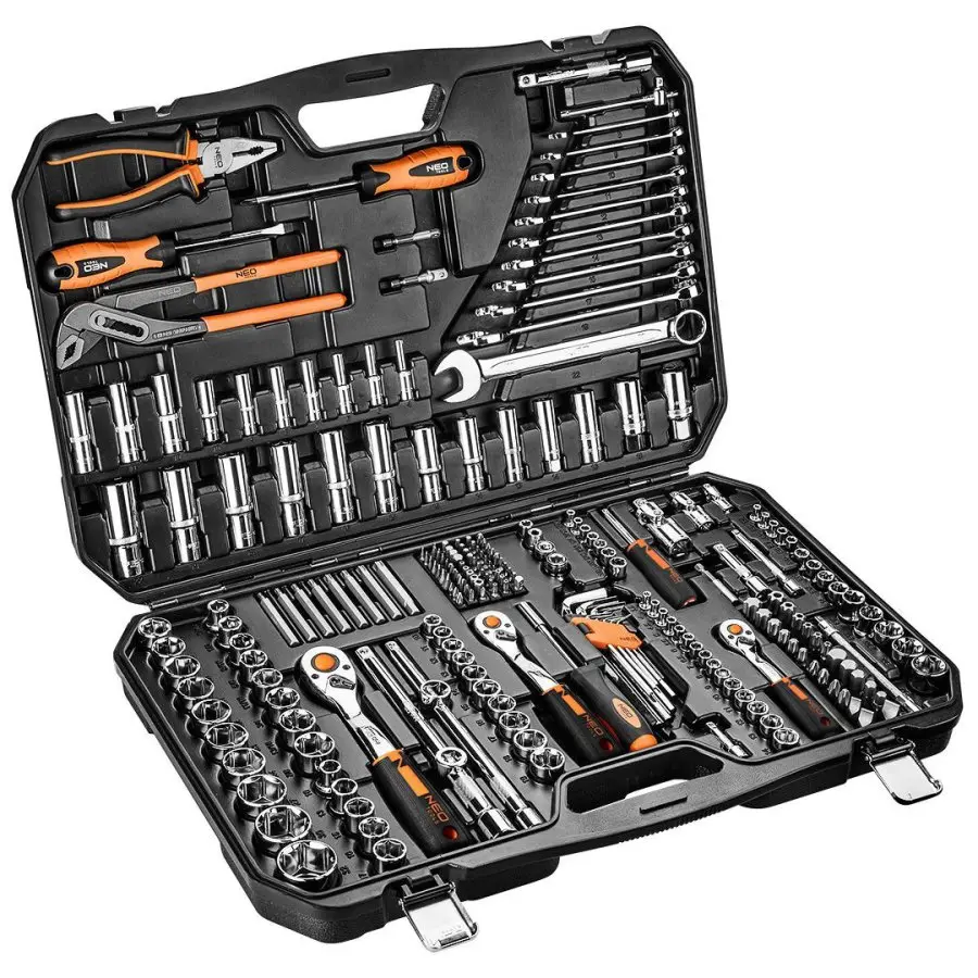 NEO TOOLS 10-078 gola sada 1/2", 3/8, 1/4" milimetry a palce 233 dílů