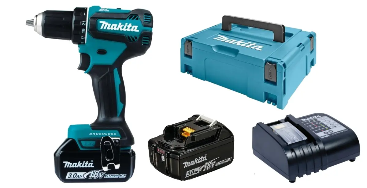 Makita - 18V AKU vrtací šroubovák, 2x aku Li-ion LXT 3,0 Ah, nabíječka DDF485SFJ