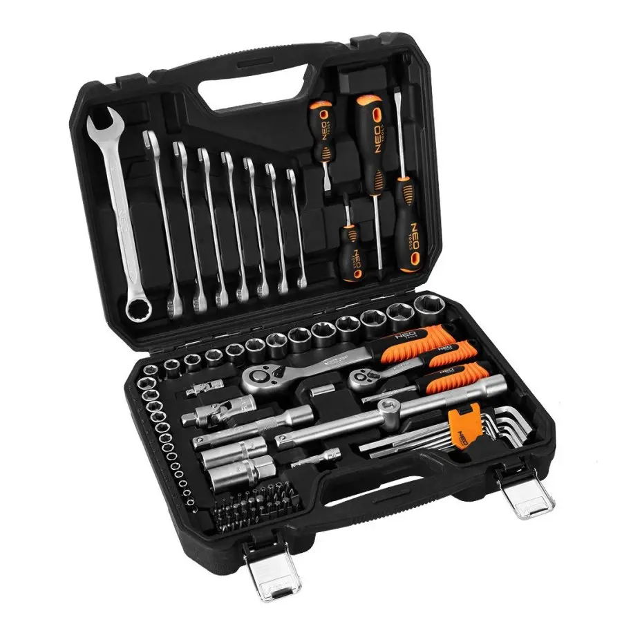 NEO TOOLS 10-206 gola sada 1/4"+1/2" + klíče a šroubováky, 100 dílů