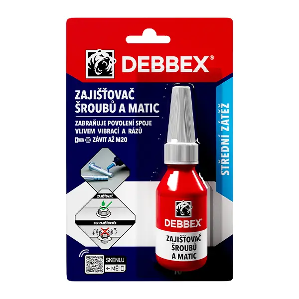 Den Braven DEBBEX zajišťovač šroubů a matic 10 ml lepidlo na závity 50705RL