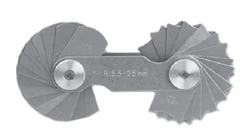K-MET Kinex 1142 Šablona poloměrová radiusová 15,5-25mm ČSN 253816