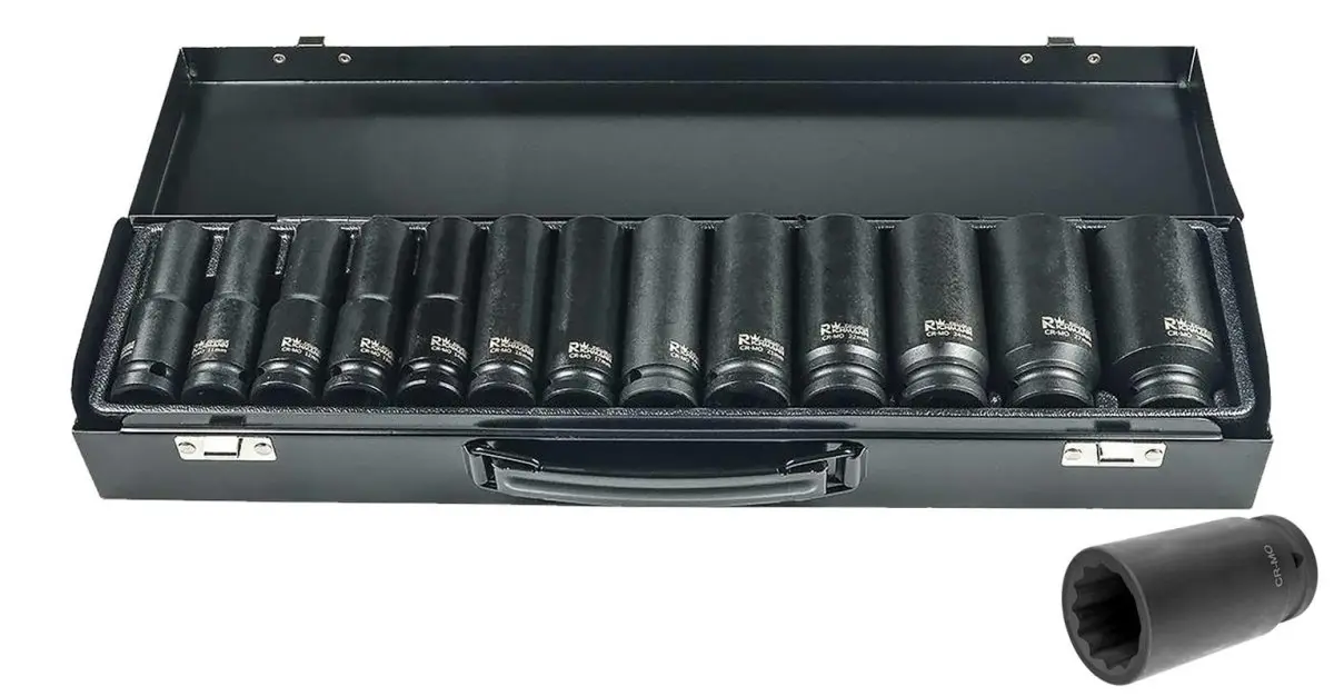 RICHMANN PC4028 sada rázových dvanáctihranných prodloužených hlavic 1/2" 10-30mm 13ks
