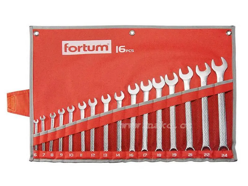 Sada očkoplochých klíčů (16ks) FORTUM 61CrV5 6-24 mm