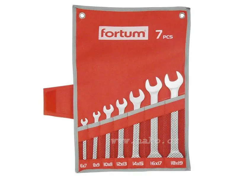 Sada plochých klíčů (7ks) FORTUM 61CrV5 6-19 mm