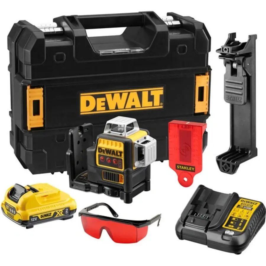 STANLEY DeWALT DCE089D1R aku křížový laser 360° 10,8V XR LiIon 2Ah červený