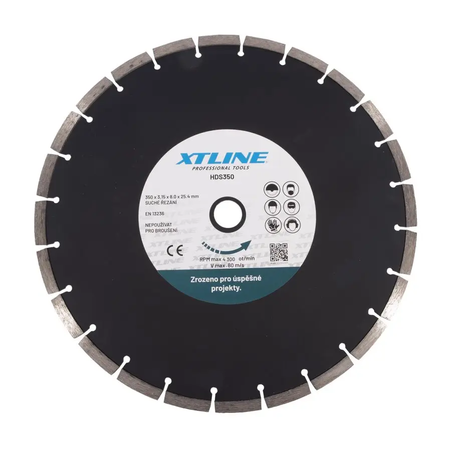 XTline HDS350 kotouč diamantový řezný segmentový 350x25,4mm