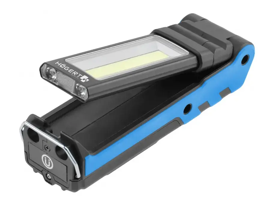HOGERT HT1E407 skládací dílenská LED lampa 3,7V LiIon 2Ah USB, Powerbanka