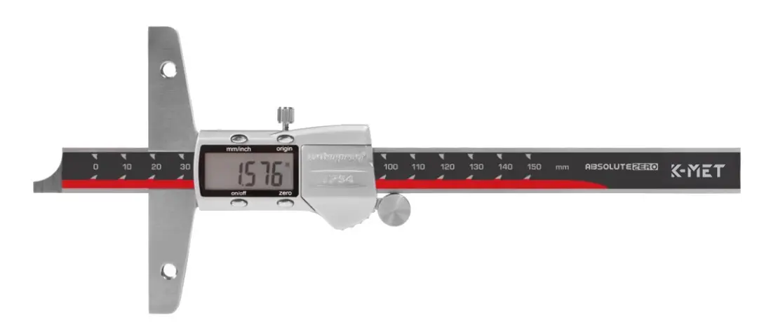 K-MET 2050-05-200 hloubkoměr digitální bez nosu 200mm, 0,01mm DIN 862
