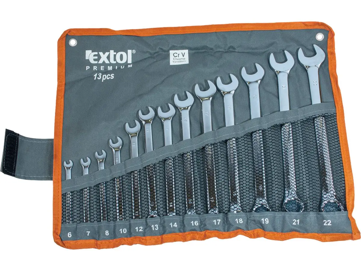 EXTOL PREMIUM 8816047 sada klíčů očkoplochých 6-22mm EXTRA dlouhé 13ks CrV