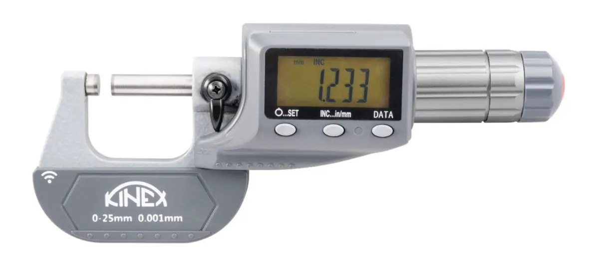 K-MET 7033-95-025 mikrometr třmenový digitální 0-25mm ICONIC Labo Bluetooth 0,001mm IP65