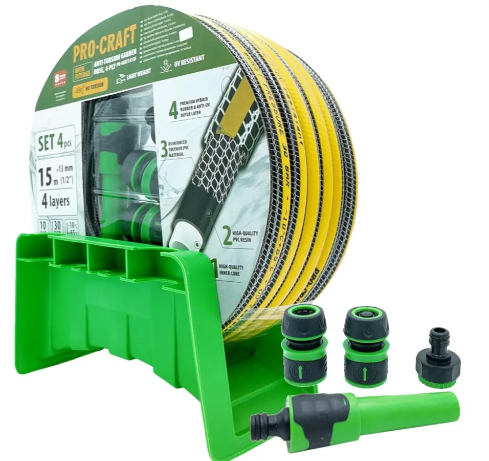 Procraft PR-4KAT1315F - černo-žlutá zahradní hadice