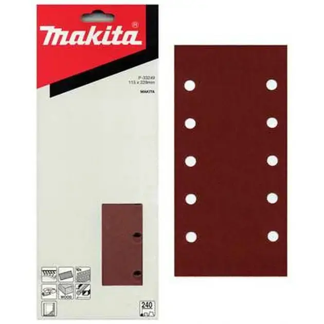 MAKITA P-33174 brusný papír se suchým zipem Z 40 115x229mm 10 děr (10ks)