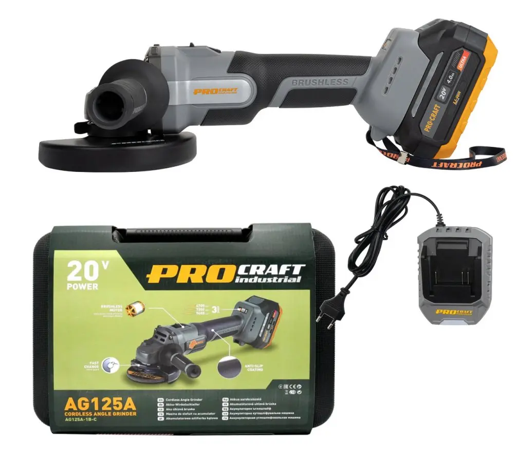 Aku úhlová bruska Procraft Industrial AG125A, 125mm | AG125A AG125A