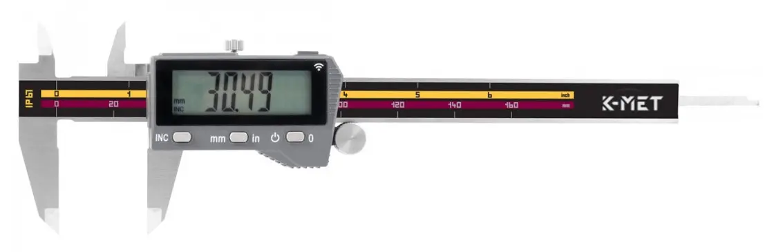 K-MET ICONIC Labo 6041-97-200 digitální posuvné měřítko 200mm, Bluetooth, IP67