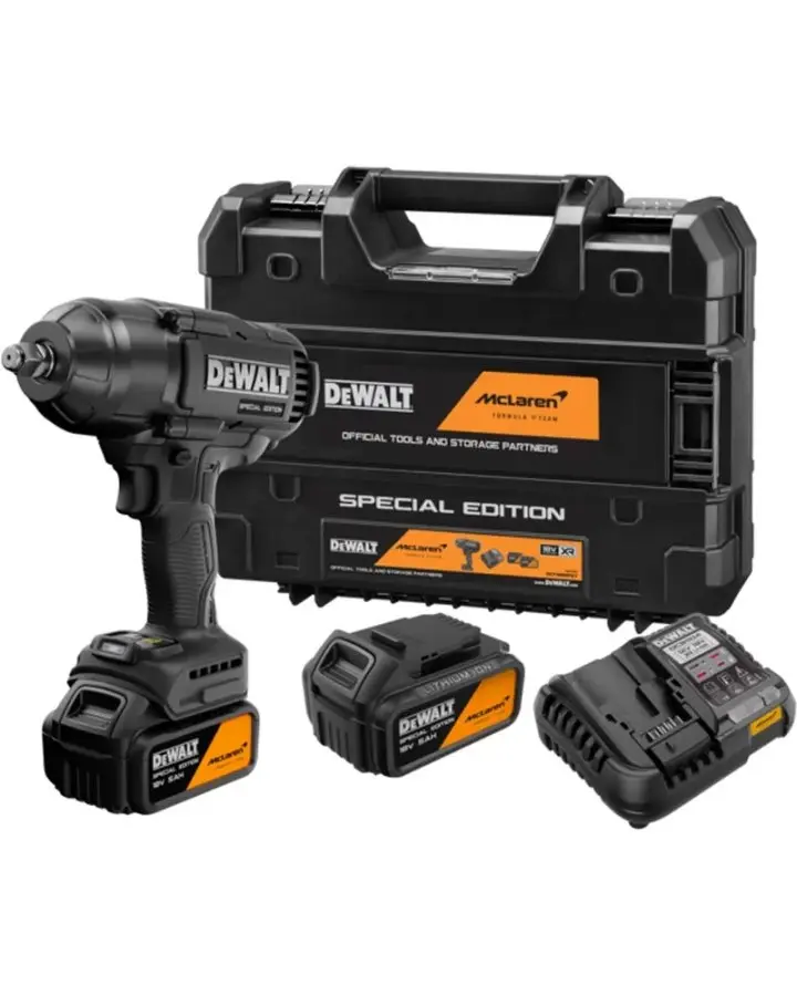 DeWALT - 18V AKU rázový utahovák, McLaren, 2x aku 5,0 Ah XR Li-Ion, nabíječka DCF99MP2T