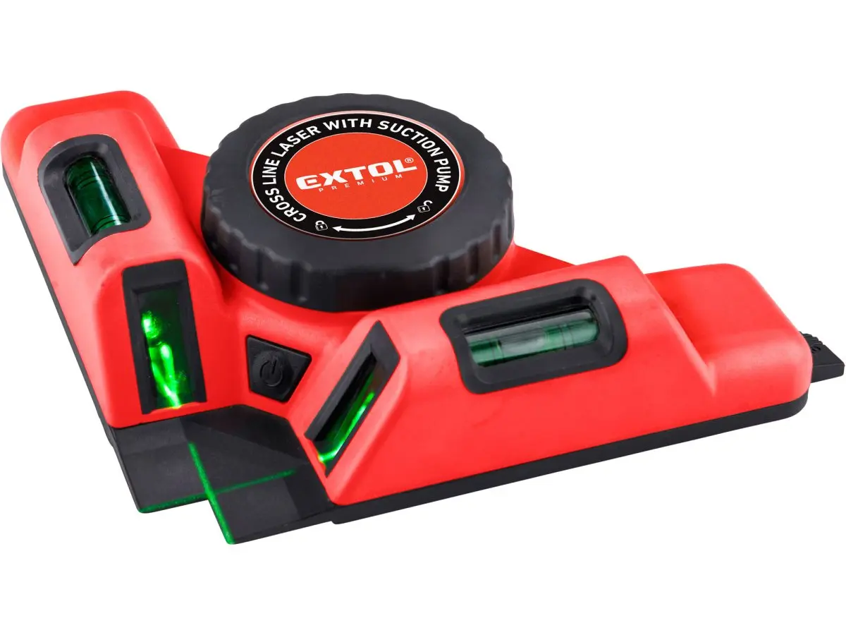 EXTOL PREMIUM 8823303 laserový úhelník 90° zelený, s elektr. přísavným modulem