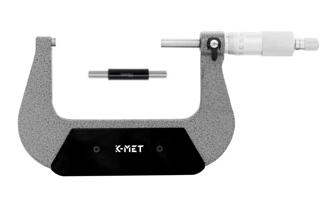 K-MET 7008 mikrometr třmenový 75-100 mm/0,01mm, ČSN 25 1420, DIN 863