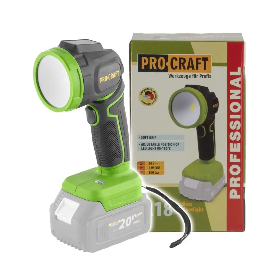 Procraft LL18bb 20 V - akumulátorový LED reflektor (bez akumulátoru a nabíječky)