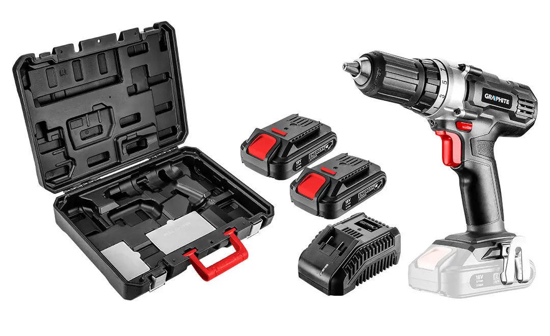 Aku šroubovák Energy + 18V, Li-Ion, 58G006 GRAPHITE - SET 2