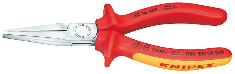 Rovné ploché kleště 160 mm Knipex VDE typu Langbeck chromované - 3016160