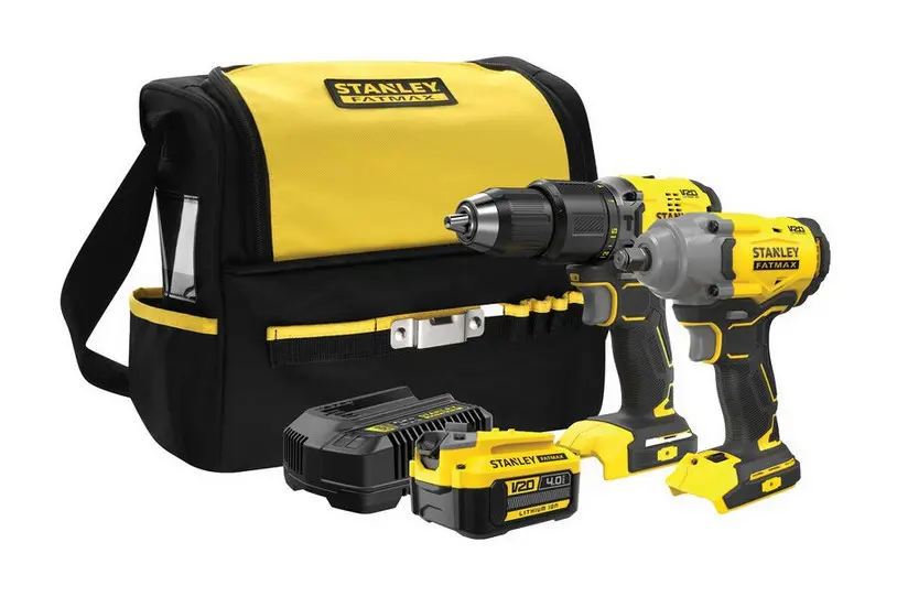 Stanley - 18V AKU sada příklepové vrtačky a rázového utahováku, 1x aku 4,0 Ah Li-Ion, nabíječka SFMCK217M1S-QW