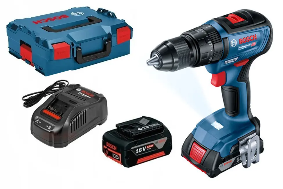 Bosch - 18V AKU vrtací šroubovák s příklepem, 2x aku 5,0 Ah, nabíječka 06019H5101