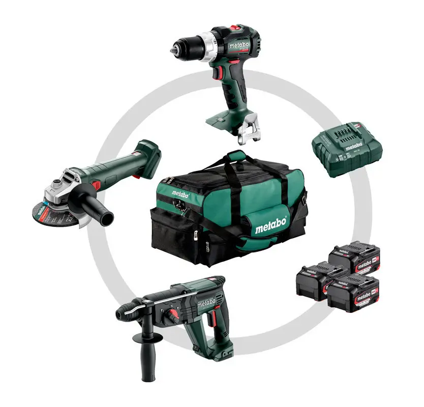 METABO combo set 3.1 sada aku nářadí pro stavebnictví 3x LiIon 18V 5,2Ah 685212000
