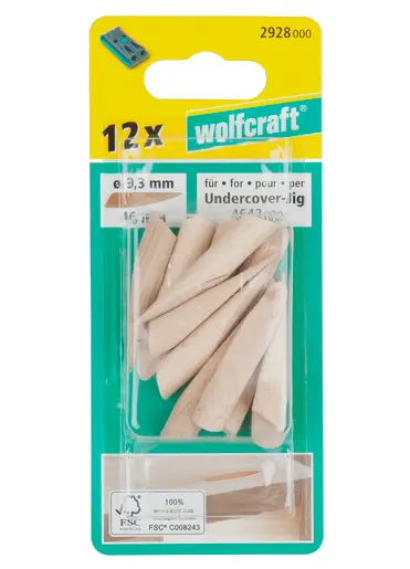 wolfcraft Kolíky pro kolíkovací sadu Undercover Jig, 12 ks