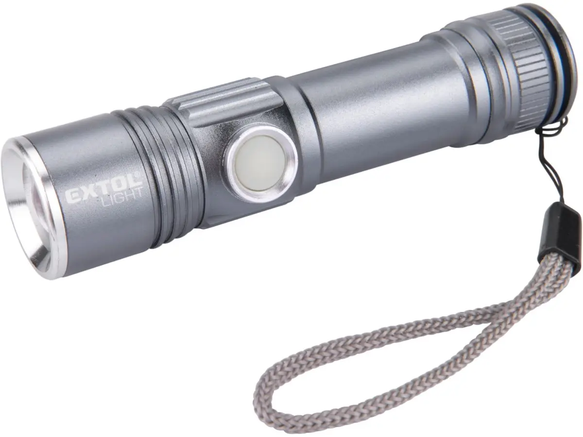 EXTOL LIGHT 43141 ruční svítilna 280lm, zoom, USB nabíjení, XPE LED