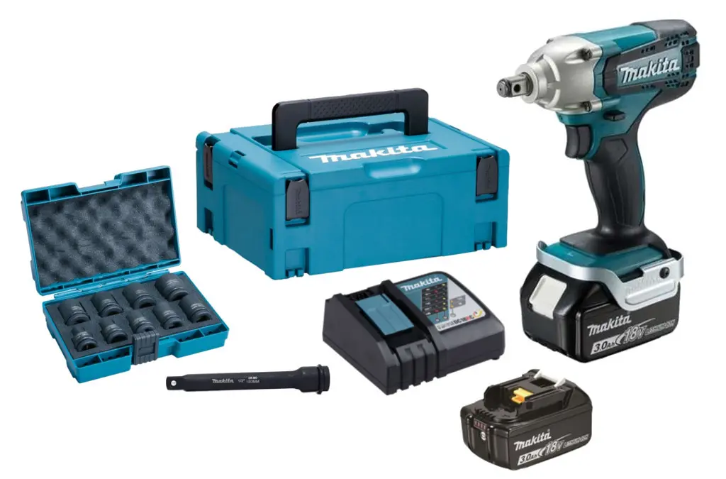 Makita - 18V AKU rázový utahovák, 2x aku 3,0 Ah, nabíječka DTW190JX3
