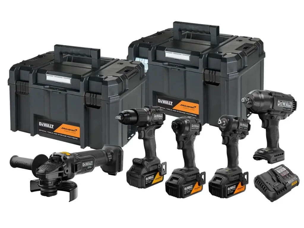 DeWALT - 11dílná sada AKU nářadí, McLaren, baterií a nabíječky DCK5222MP3T