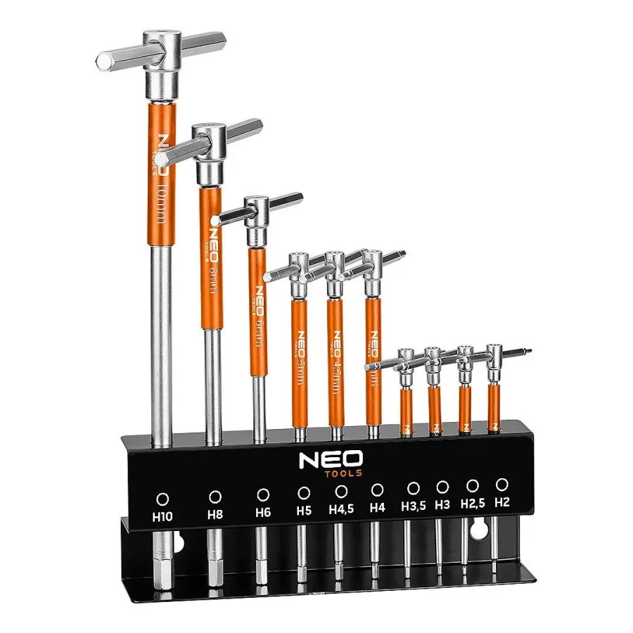 NEO TOOLS 09-509 sada imbus klíčů T ve stojanu 2-10mm 10 dílů