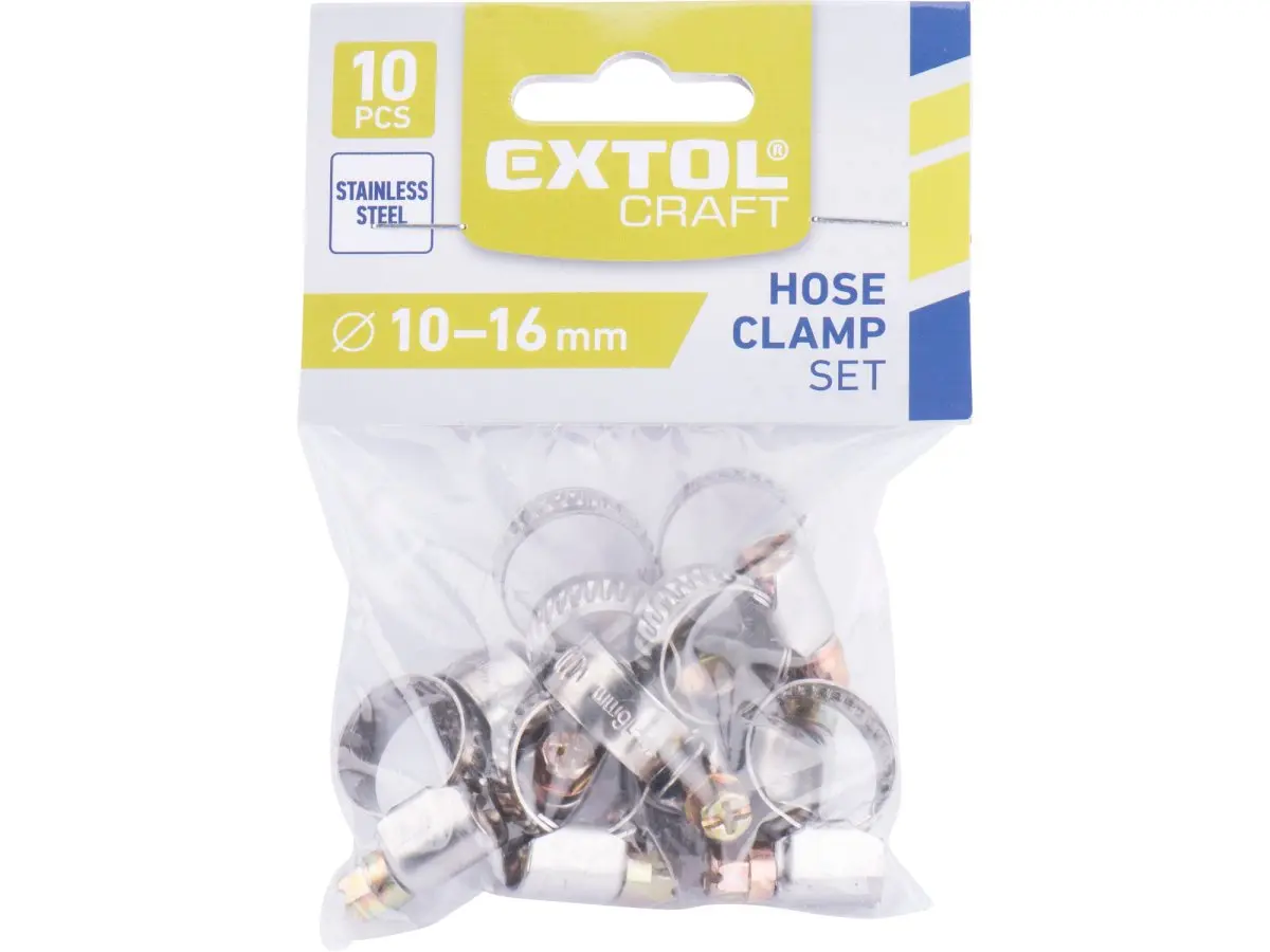 Hadicové spony Extol Craft nerez ocel (10 ks) pr. 10-16 mm