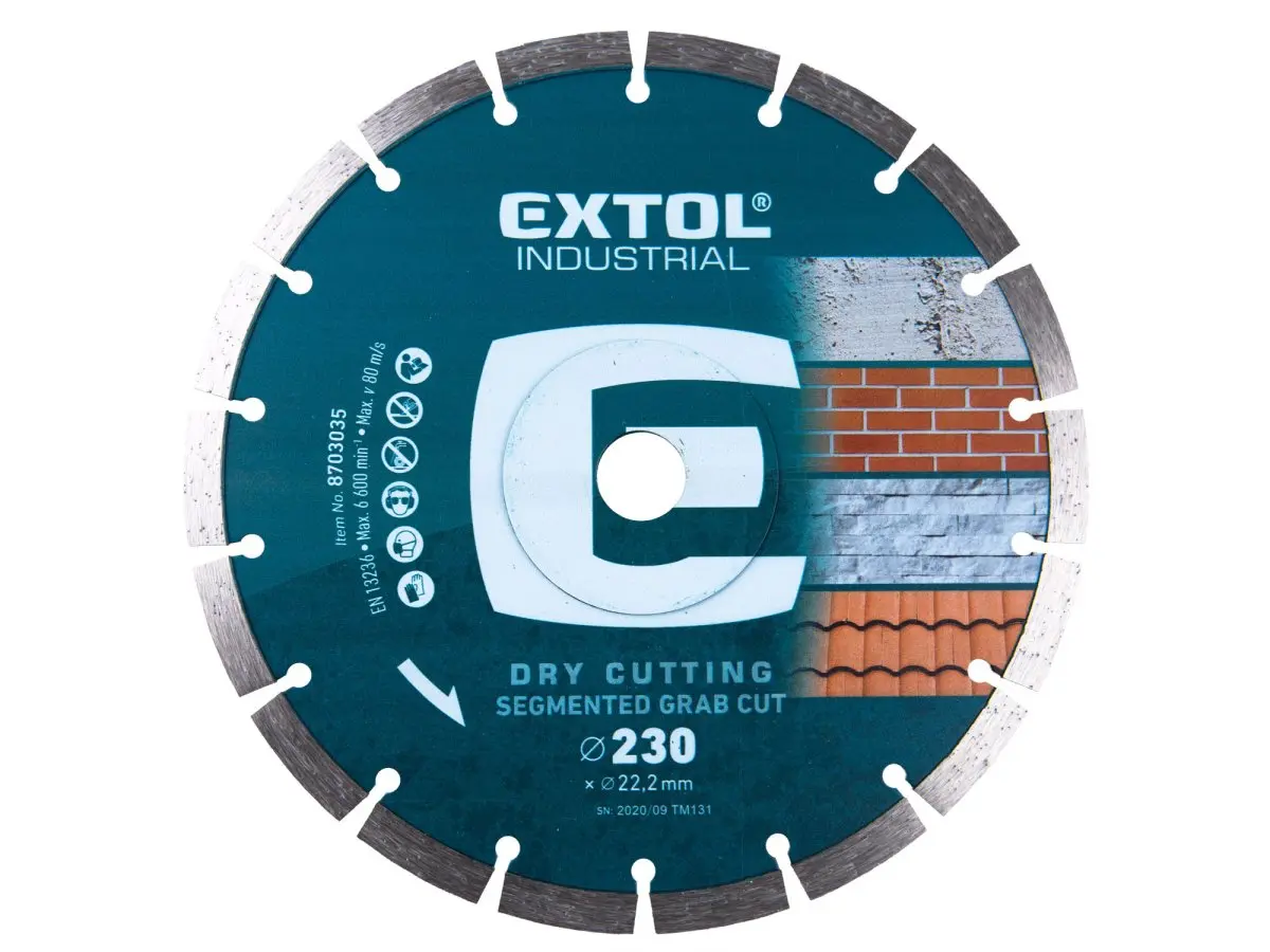 Diamantový segmentový kotouč na suché řezání EXTOL INDUSTRIAL Grap Cut ø 230x22,2 mm