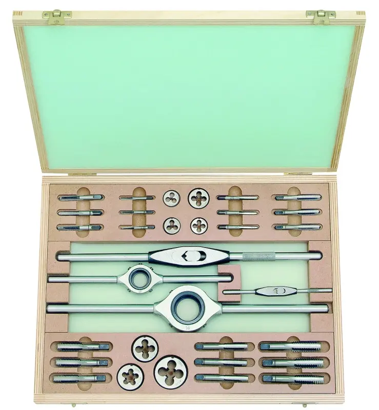 BUČOVICE TOOLS NAREX Bučovice kazeta W1-II NO whitworth (W1/8"-W1/2") sadové závitníky + očka 311012
