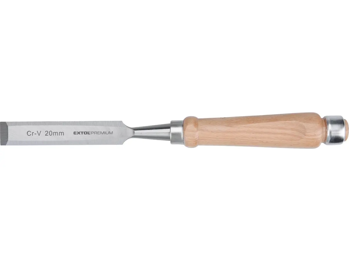 EXTOL PREMIUM 8812320 dláto 20mm s kvalitní bukovou rukojetí, délka 280mm, CrV