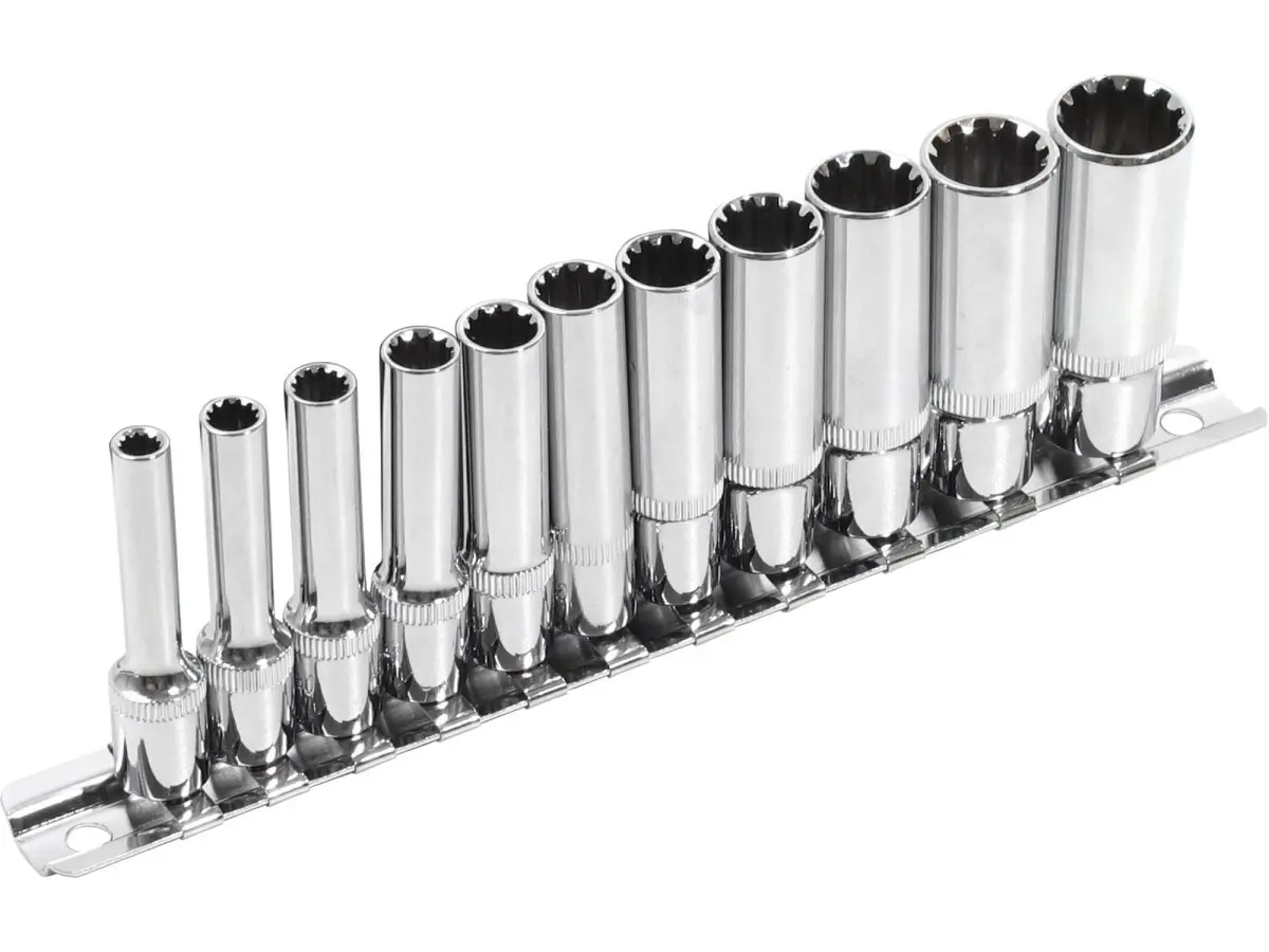 EXTOL PREMIUM 8818110 sada nástrčných prodloužených hlavic MULTI-LOCK 1/4", 11ks, CrV