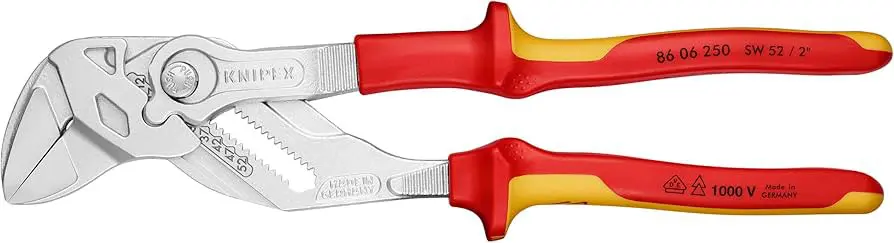 Klešťový klíč 250 mm, Knipex 86 06 250 - pochromováno, VDE vícesložkové návleky 86 06 250