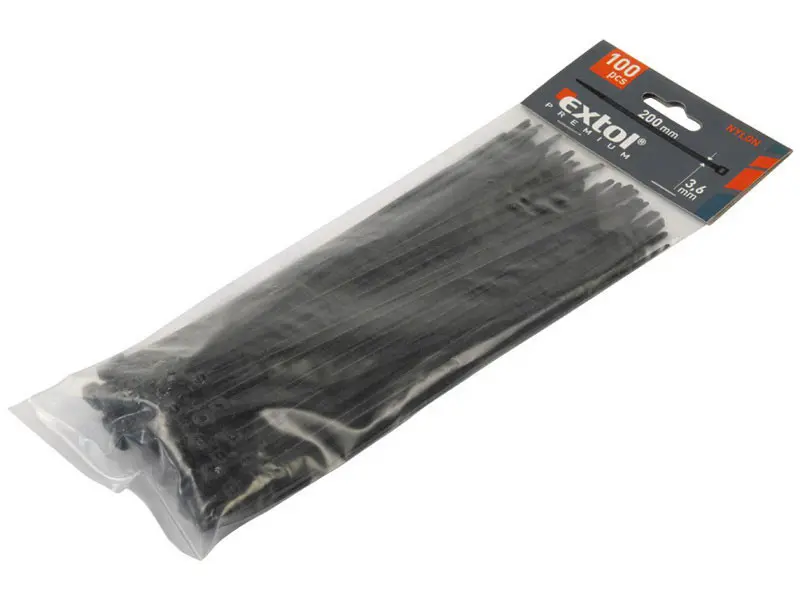 EXTOL PREMIUM Stahovací pásky černé, 150x2,5mm - 100 ks 8856154