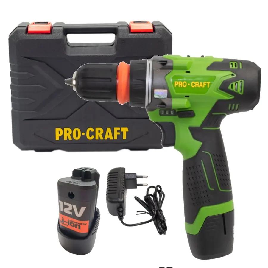 Procraft PA12DFR 12V - akumulátorový šroubovák (s 2x 2,0 Ah akumulátory a nabíječkou)