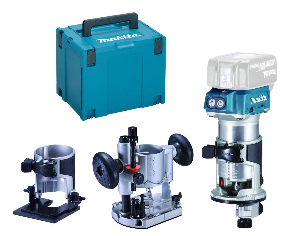 Makita - 18V AKU horní frézka, bez baterie a nabíječky DRT50ZJX2