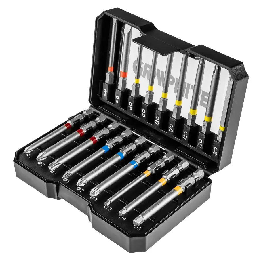 GRAPHITE 56H606 sada bitů 75mm PH, PZ, PL, TRX, Imbus - 18ks