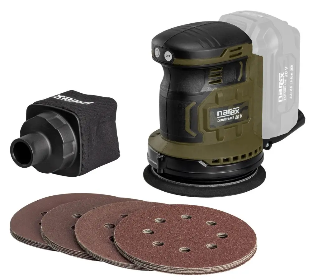 NAREX Camouflage CBE 125-3 Basic aku excentická bruska 125mm 20V, bez aku, 65406345