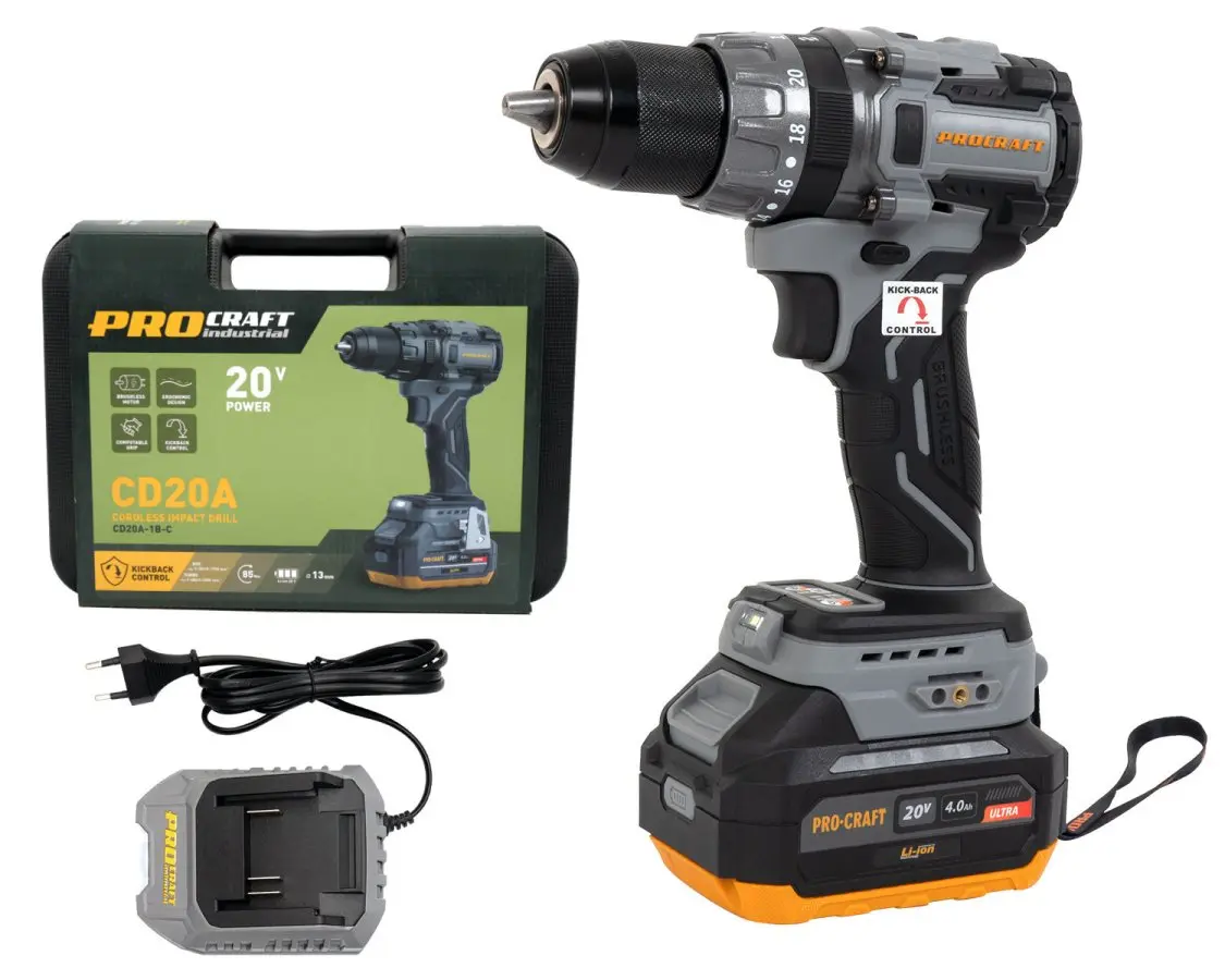 Aku vrtací šroubovák Procraft Industrial CD20A | CD20A-1b-c CD20A-1b-c