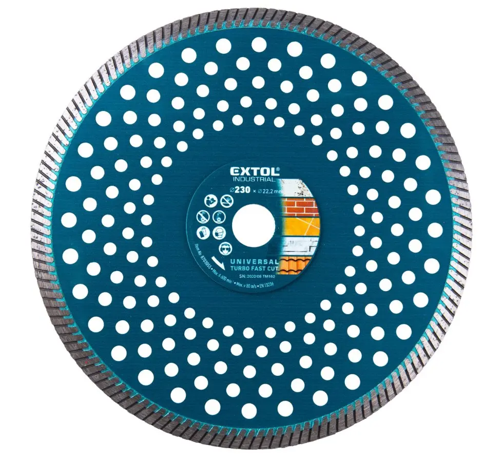 EXTOL INDUSTRIAL 8703055 kotouč diamantový 230x22,2mm turbo Fast Cut suché i mokré řezy